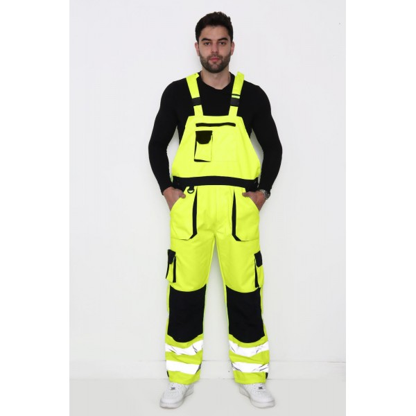 Hi Vis Yellow Bib & Brace